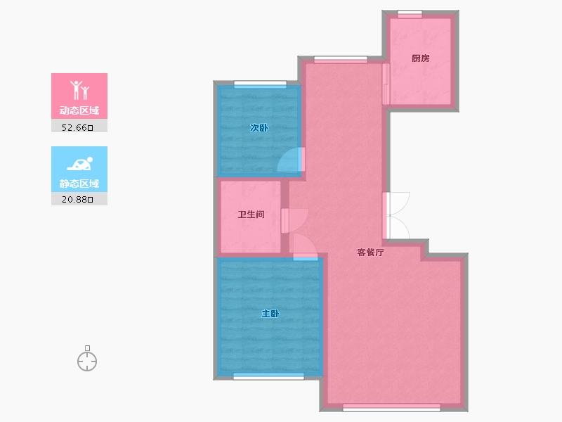 内蒙古自治区-赤峰市-华清嘉园-80.00-户型库-动静分区