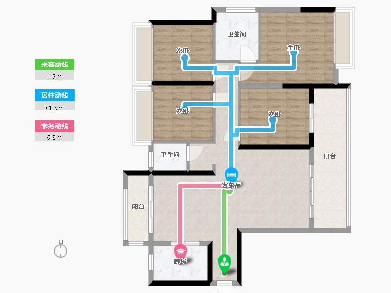 湖南省-怀化市-辰华未来城-113.00-户型库-动静线