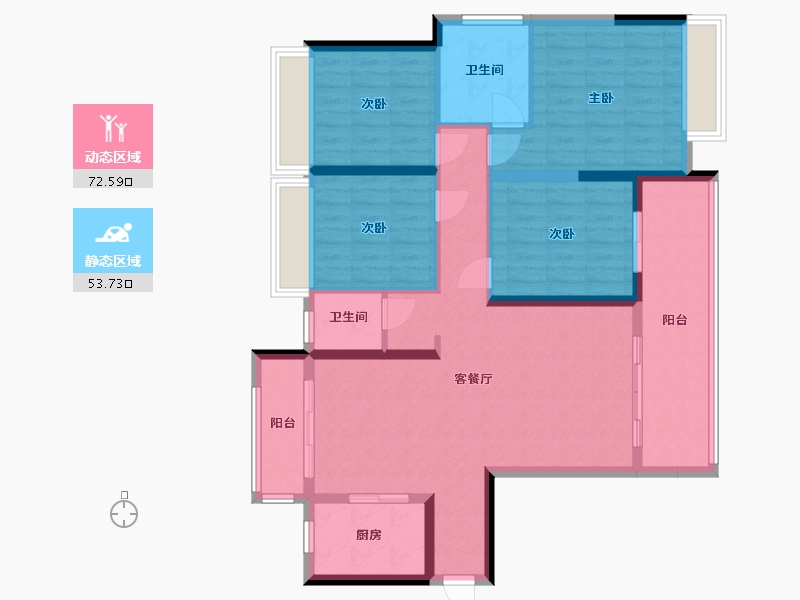 湖南省-怀化市-辰华未来城-113.00-户型库-动静分区