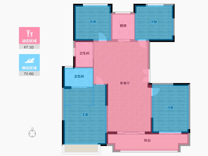 江苏省-宿迁市-博大学府-125.00-户型库-动静分区