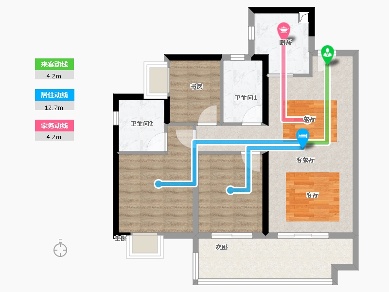 贵州省-贵阳市-美的·璟悦风华-78.40-户型库-动静线