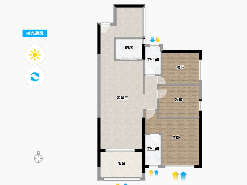 广东省-惠州市-城市山麓-110.00-户型库-采光通风