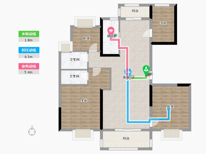 江苏省-徐州市-花溪原著-115.00-户型库-动静线