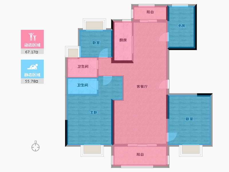 江苏省-徐州市-花溪原著-115.00-户型库-动静分区