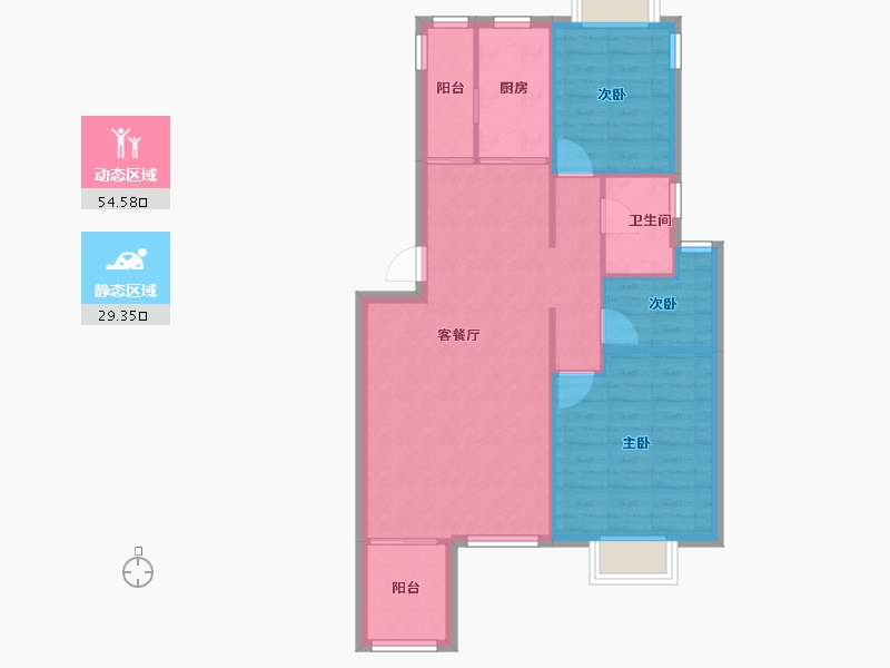 江苏省-苏州市-翡翠湾-79.98-户型库-动静分区