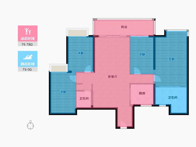 广西壮族自治区-南宁市-嘉和城依云湾-155.00-户型库-动静分区