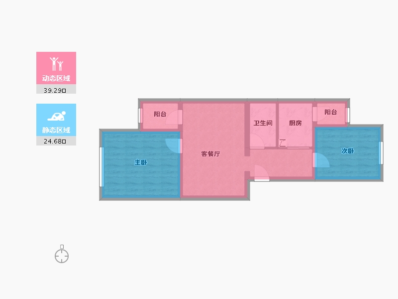 北京-北京市-利泽西园-54.00-户型库-动静分区