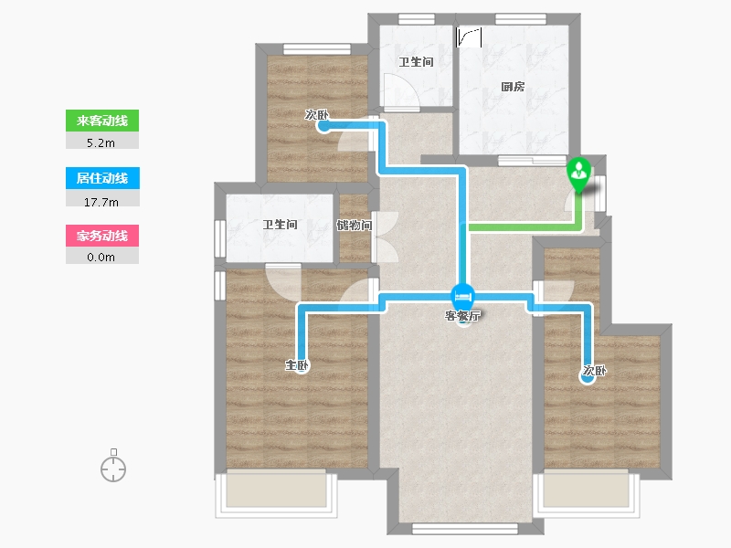 北京-北京市-龙湖云河砚-84.38-户型库-动静线