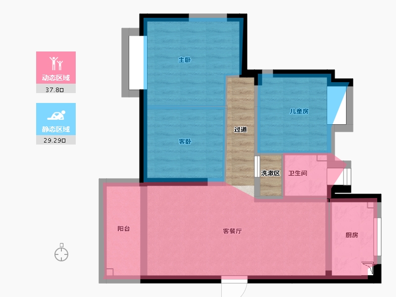 湖南省-长沙市-振业城二期-67.46-户型库-动静分区