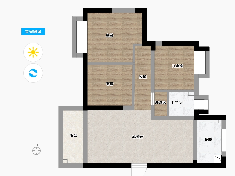 湖南省-长沙市-振业城二期-67.46-户型库-采光通风