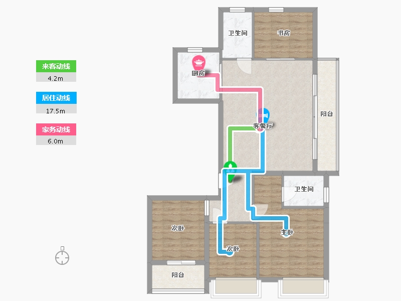 浙江省-杭州市-萧元江南沥城-99.39-户型库-动静线