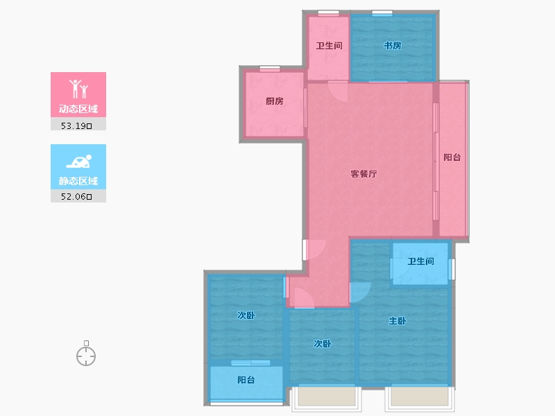 浙江省-杭州市-萧元江南沥城-99.39-户型库-动静分区