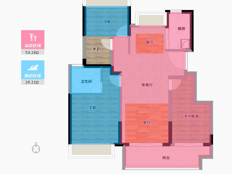 江苏省-盐城市-盐城金樾府-79.41-户型库-动静分区