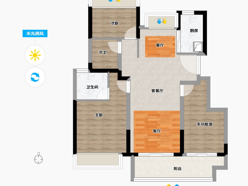 江苏省-盐城市-盐城金樾府-79.41-户型库-采光通风