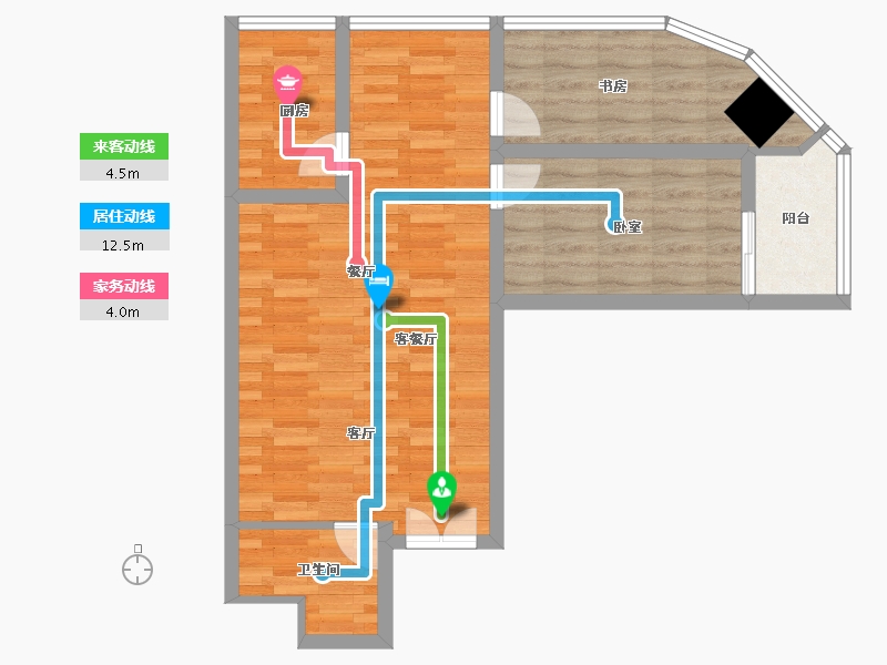 陕西省-延安市-大明宫2期家居生活广场-67.20-户型库-动静线