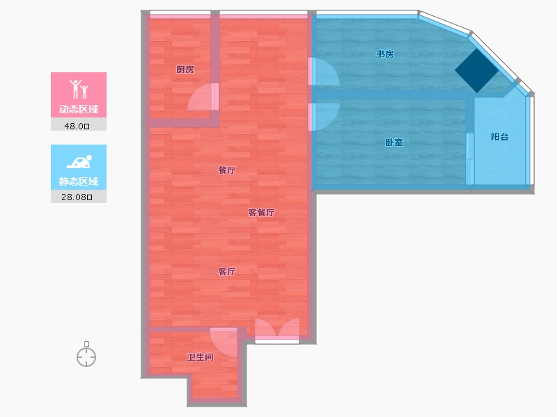 陕西省-延安市-大明宫2期家居生活广场-67.20-户型库-动静分区