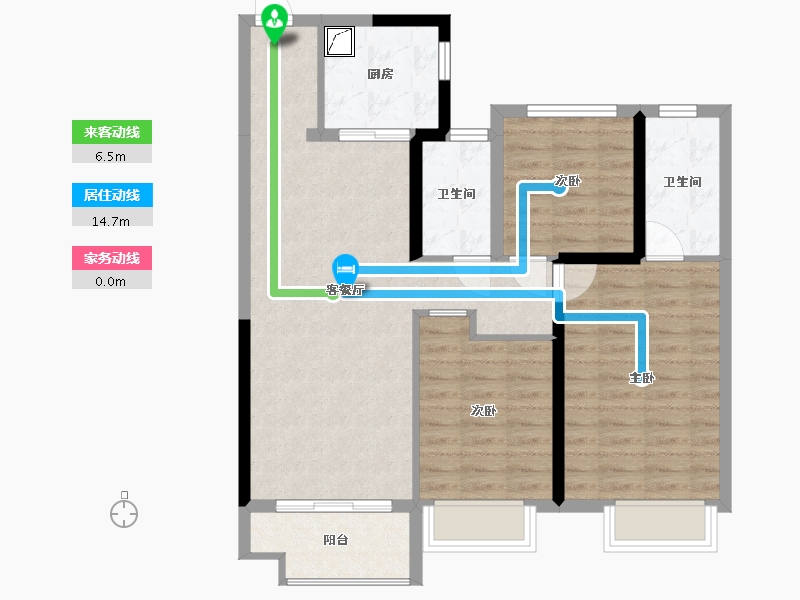 湖南省-长沙市-中海阅麓山-90.00-户型库-动静线