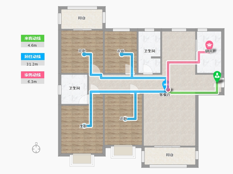 河南省-洛阳市-滨河御景苑-123.00-户型库-动静线