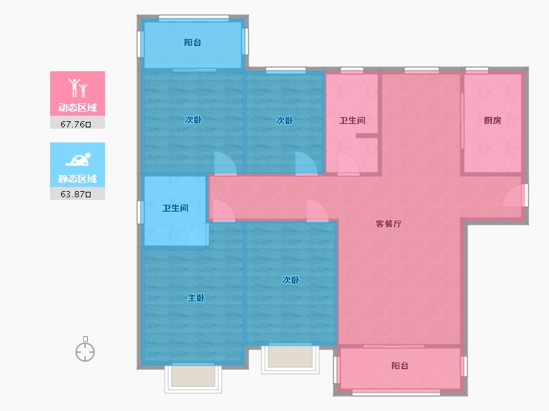 河南省-洛阳市-滨河御景苑-123.00-户型库-动静分区