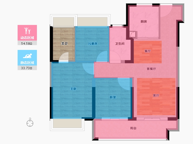 江苏省-盐城市-盐城金樾府-83.99-户型库-动静分区