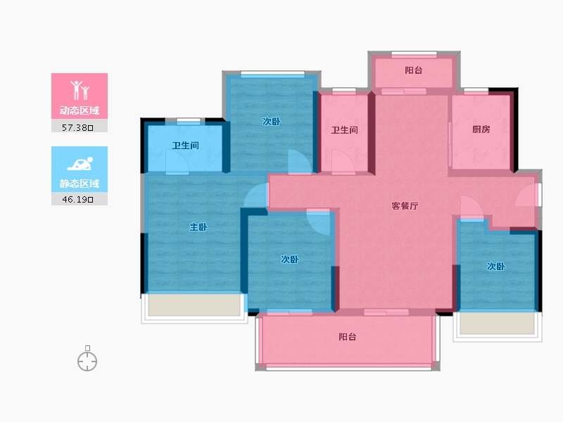 四川省-宜宾市-外滩公馆-110.00-户型库-动静分区