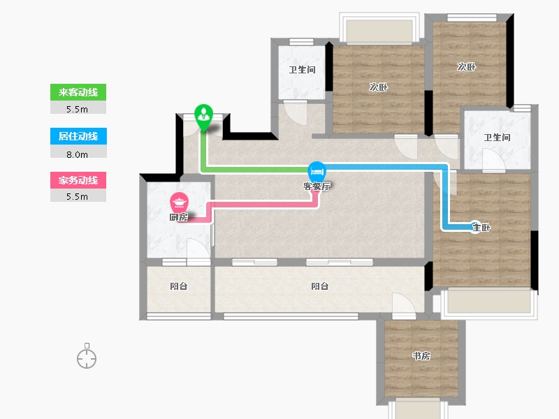 重庆-重庆市-西永9号2期3组团-97.00-户型库-动静线