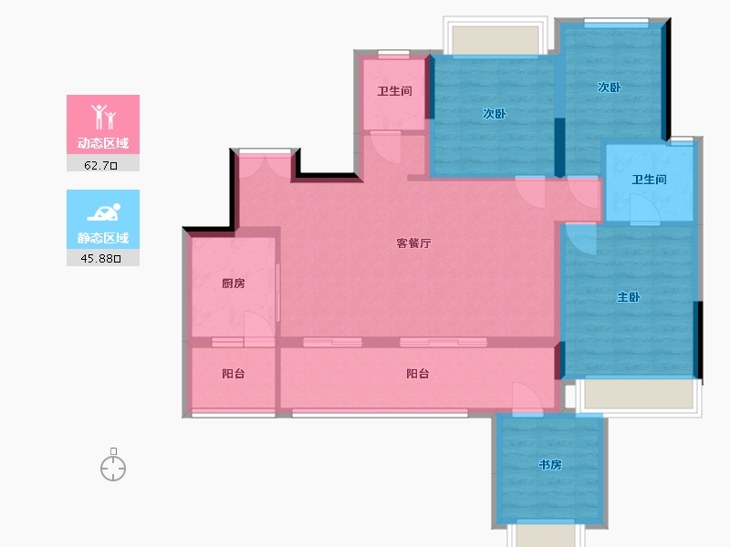 重庆-重庆市-西永9号2期3组团-97.00-户型库-动静分区