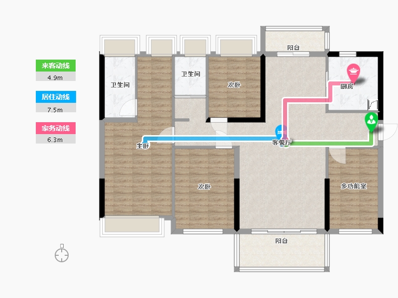 贵州省-贵阳市-百花里-125.00-户型库-动静线