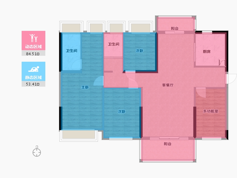 贵州省-贵阳市-百花里-125.00-户型库-动静分区