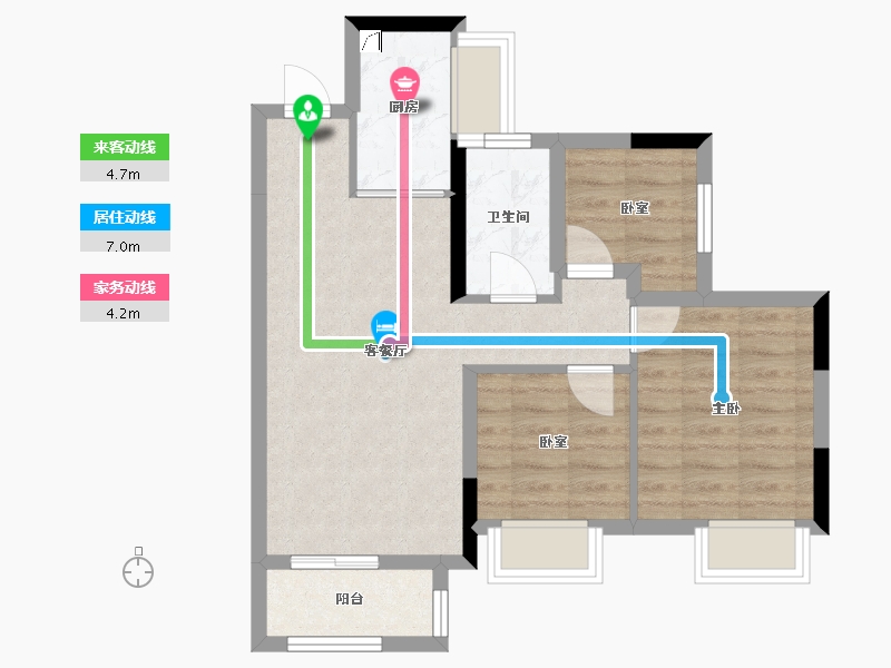 广东省-珠海市-奥园金泥湾-70.00-户型库-动静线