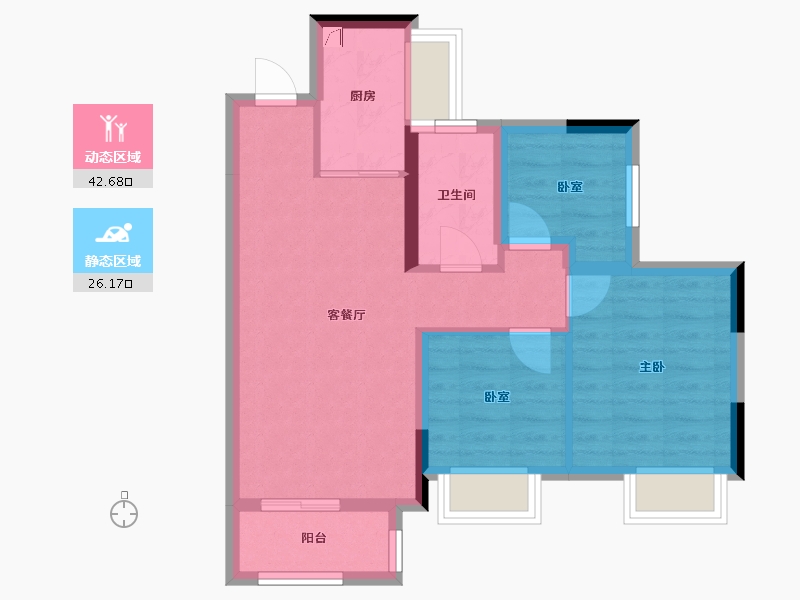 广东省-珠海市-奥园金泥湾-70.00-户型库-动静分区