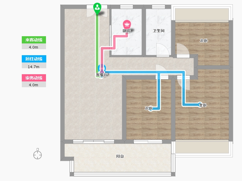 江苏省-镇江市-珑蟠里109-2-85.00-户型库-动静线