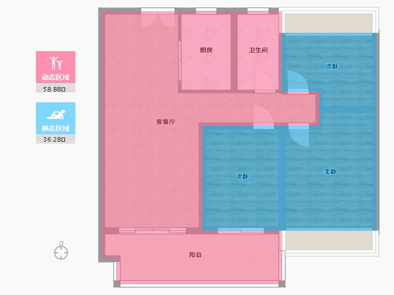 江苏省-镇江市-珑蟠里109-2-85.00-户型库-动静分区