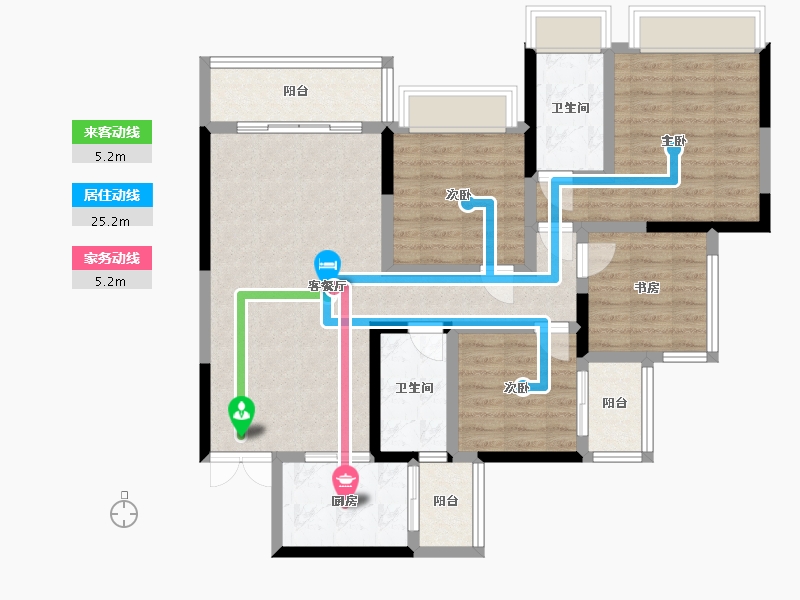 贵州省-黔西南布依族苗族自治州-天鹅湾-105.00-户型库-动静线