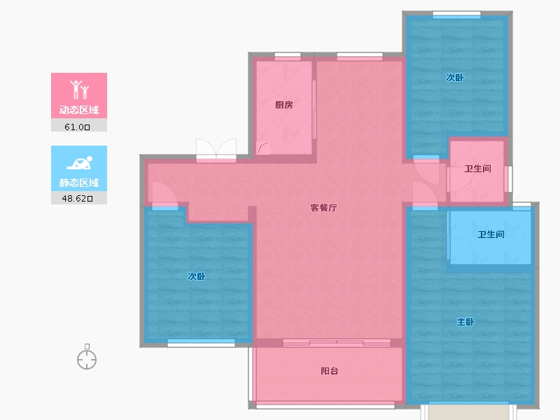 陕西省-渭南市-山水观园-98.00-户型库-动静分区