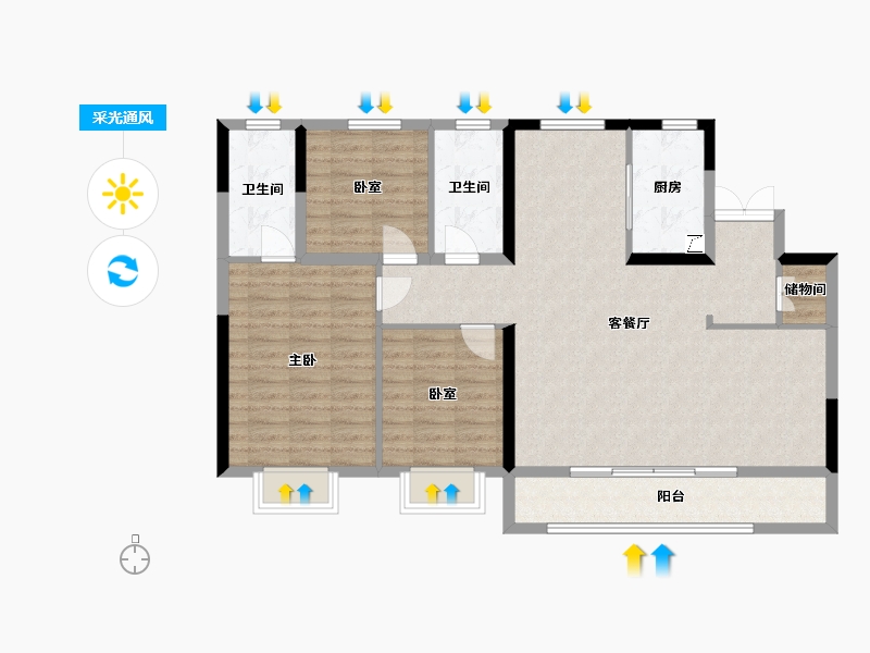 山西省-临汾市-1-115.00-户型库-采光通风