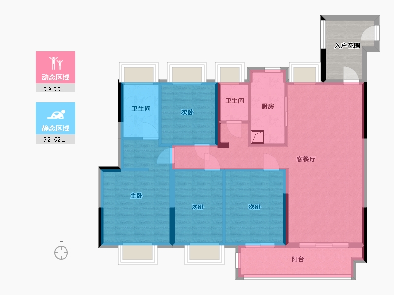 江西省-吉安市-阳明天宸-107.00-户型库-动静分区