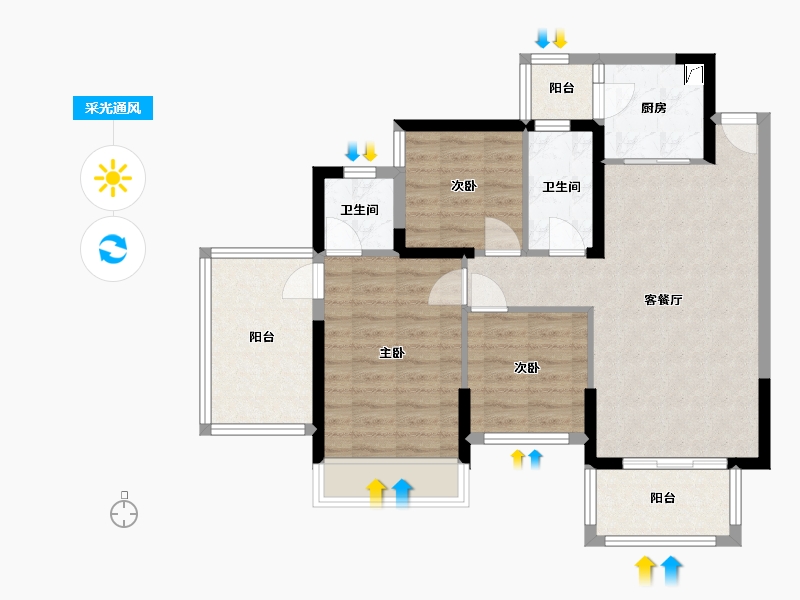 广西壮族自治区-南宁市-建工城-81.00-户型库-采光通风