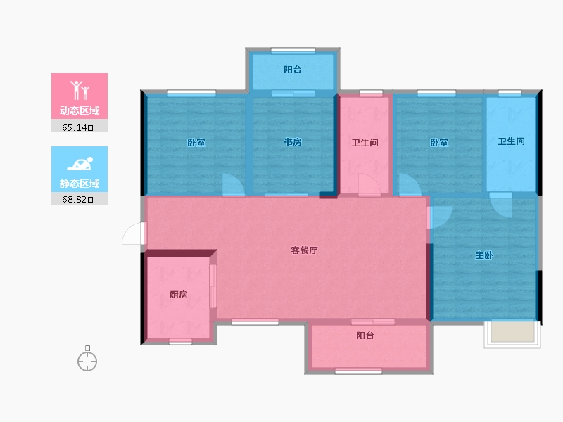 湖北省-宜昌市-联投银河公园-121.00-户型库-动静分区