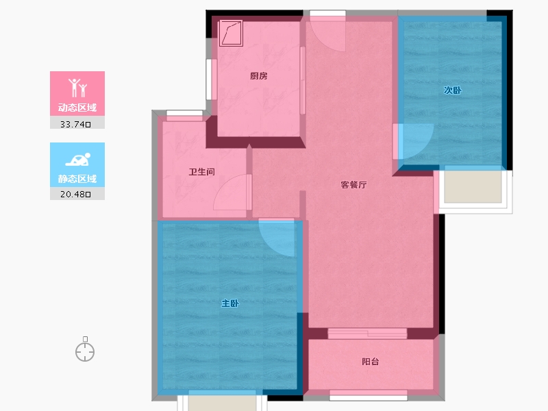 山东省-济南市-碧桂园凤凰壹品-55.00-户型库-动静分区