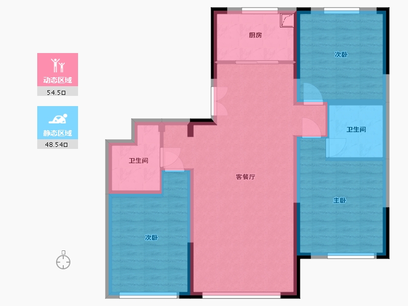 内蒙古自治区-兴安盟-教科文旅城-101.00-户型库-动静分区