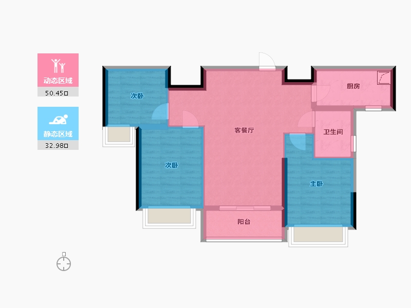 湖南省-长沙市-映悦星府-78.00-户型库-动静分区