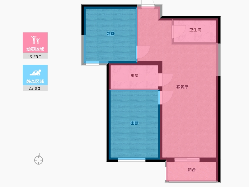 河北省-廊坊市-东方丽城-66.70-户型库-动静分区