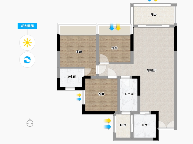 四川省-资阳市-西庭御景 -82.30-户型库-采光通风