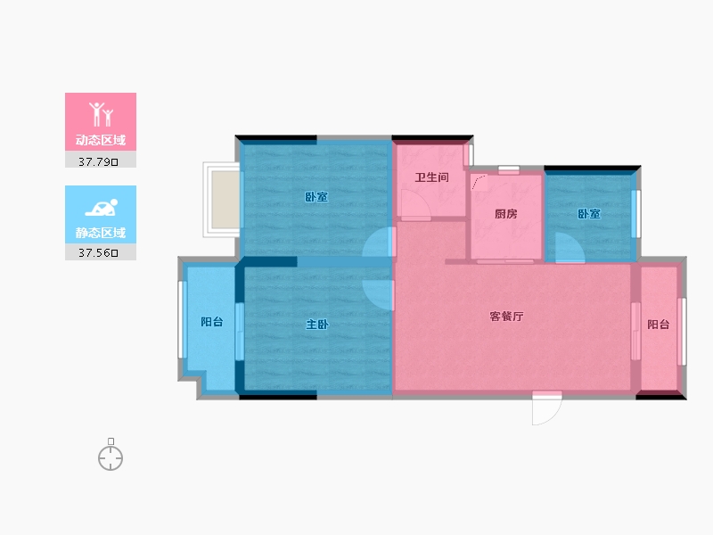 浙江省-嘉兴市-悦澜湾-67.00-户型库-动静分区