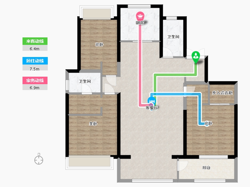 河南省-三门峡市-锦绣家苑-124.00-户型库-动静线