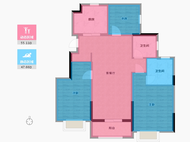 浙江省-台州市-印象赭溪-92.00-户型库-动静分区