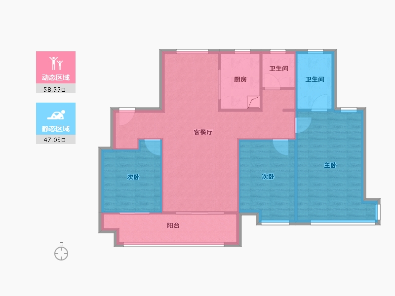 山东省-济南市-劝学里-103.00-户型库-动静分区