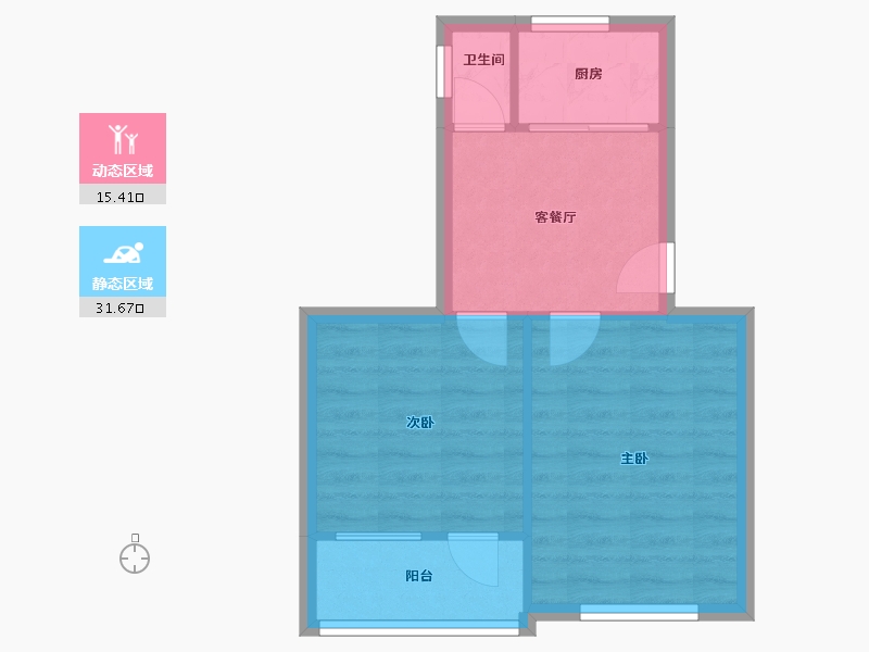 安徽省-芜湖市-团结新村四村-45.00-户型库-动静分区