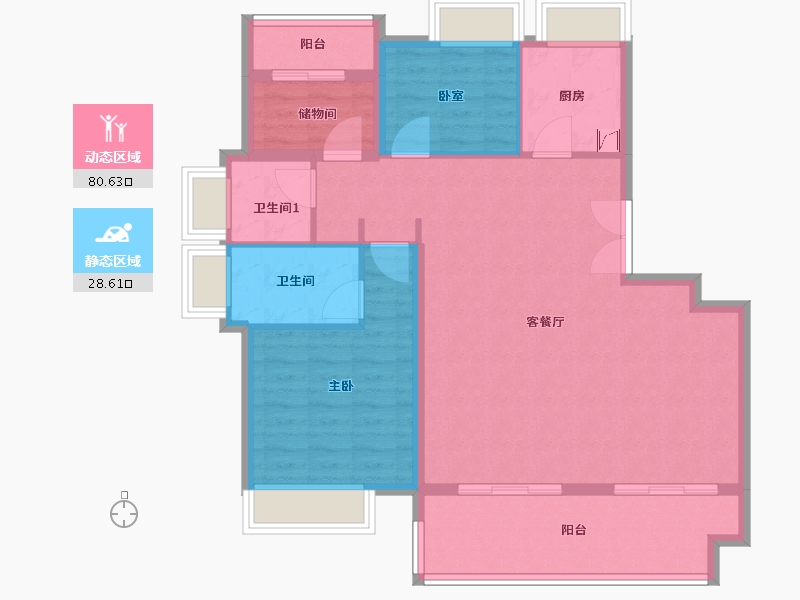 安徽省-淮南市-蜀溪湾-99.00-户型库-动静分区